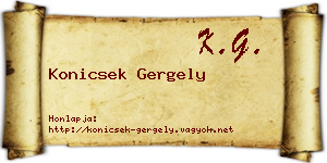 Konicsek Gergely névjegykártya